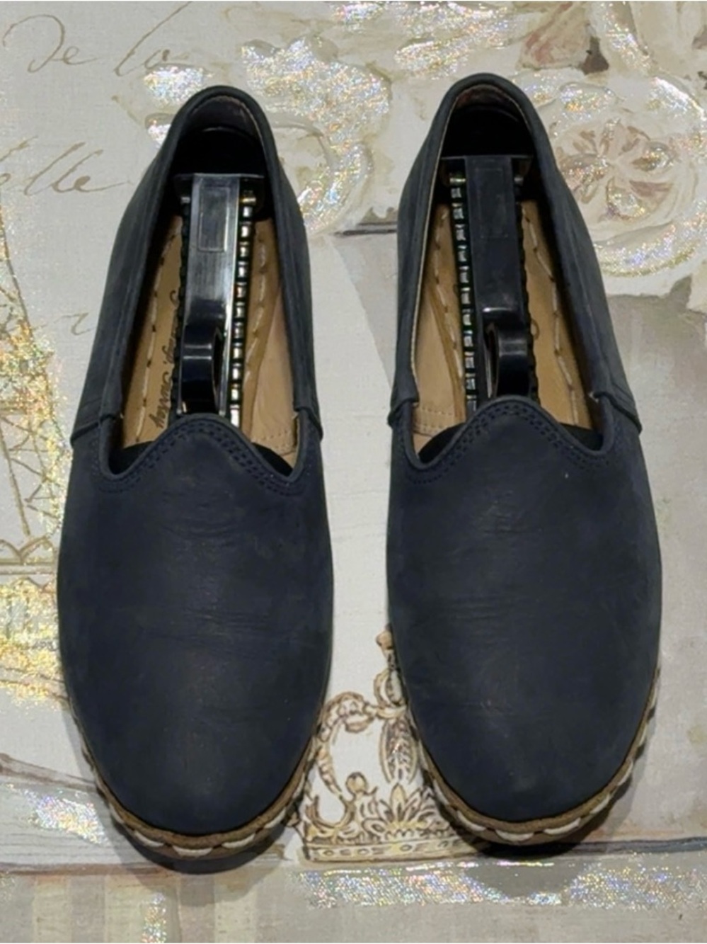 Sabah Turkish Handmade Navy Leather Suede Loafers Size 8.5/9 Firm Price